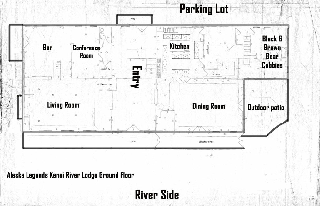 Detailed map of lodge's main floor