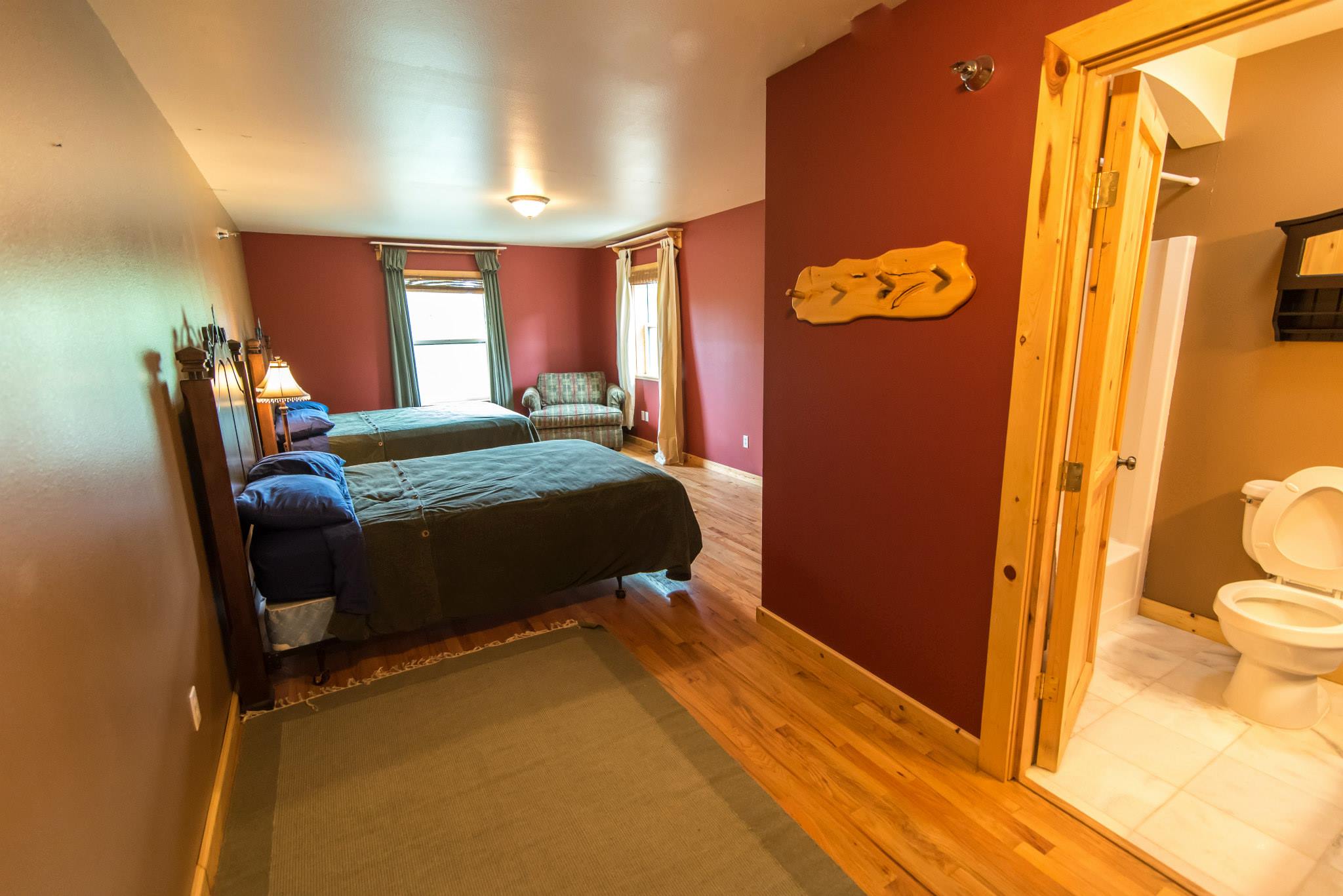 Rustic room with attached bathroom
