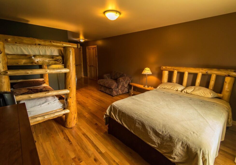 Warm-toned bedroom interior design